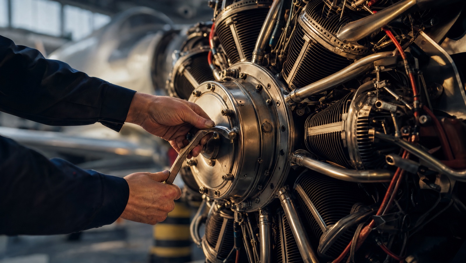 Aesthetechs technicians maintaining an aircraft